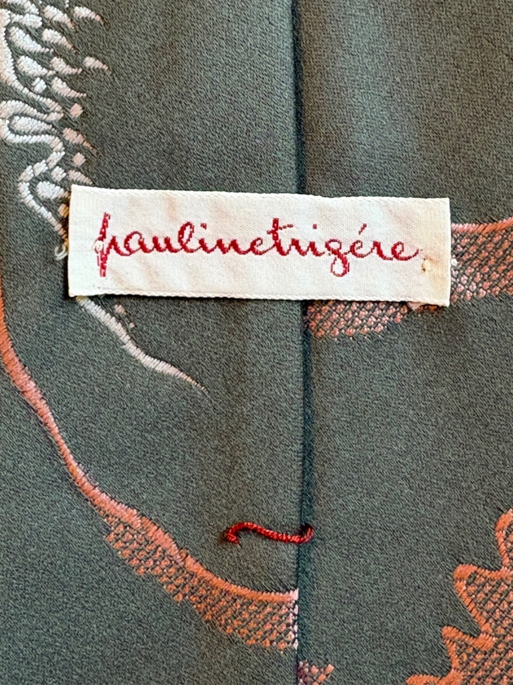Rare Vintage Pauline Trigere Avant Garde Abstract Silk Graphic Tie